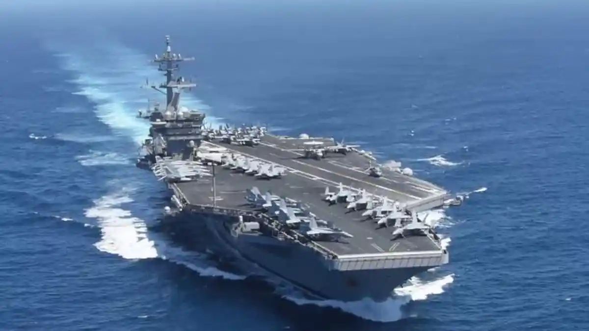 Kapal Induk Ketiga AS Menuju Iran, Ribuan Pasukan dan F-35 Ikut Dikerahkan — gambar dari Tribun