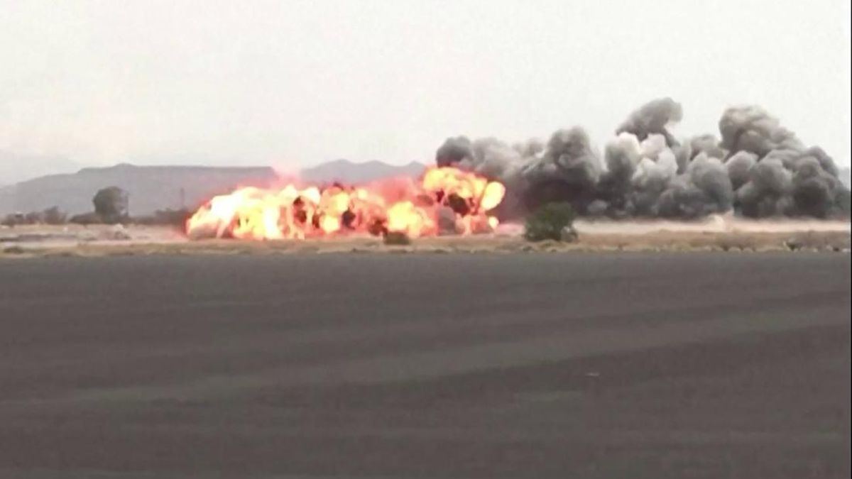 Houthi Klaim Militer Saudi Bombardir Ibu Kota Yaman — gambar dari CNN Internasional